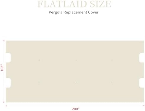 200x103 in Pergola Canopy Replacement Shade Cover Only, Beige in Beige, alternate view 3