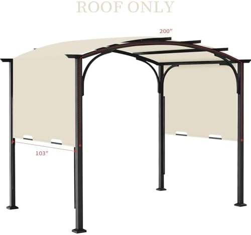 200x103 in Pergola Canopy Replacement Shade Cover Only, Beige in Beige, alternate view 4
