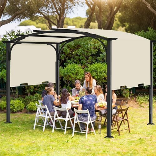 200x103 in Pergola Canopy Replacement Shade Cover Only, Beige in Beige, alternate view 7