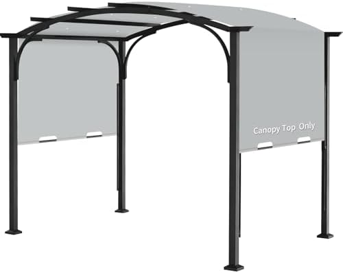 200x103 in Pergola Canopy Replacement Shade Cover Only, Gray in Gray