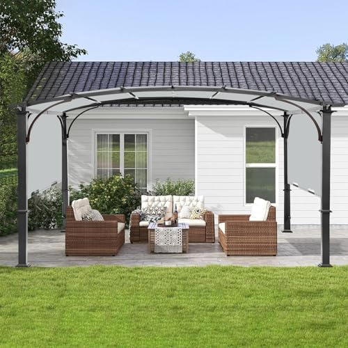 200x103 in Pergola Canopy Replacement Shade Cover Only, Gray in Gray, alternate view 2