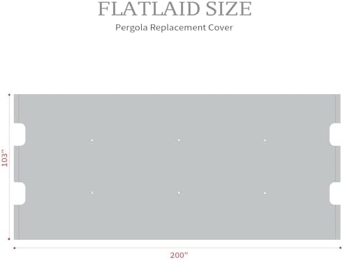 200x103 in Pergola Canopy Replacement Shade Cover Only, Gray in Gray, alternate view 3