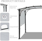200x103 in Pergola Canopy Replacement Shade Cover Only, Gray in Gray, alternate view 5