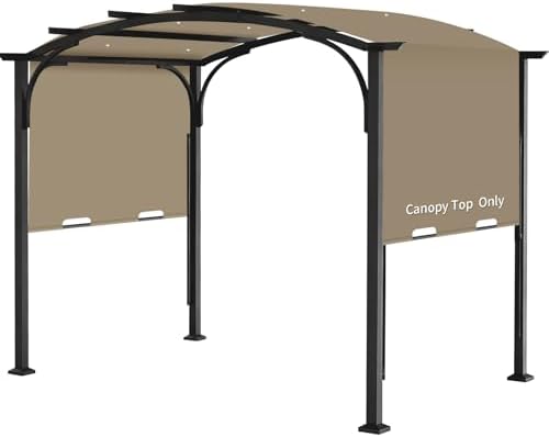 200x103 in Pergola Canopy Replacement Shade Cover Only, Khaki in Khaki