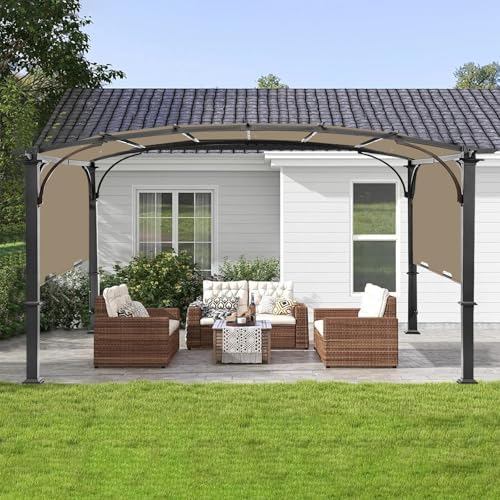 200x103 in Pergola Canopy Replacement Shade Cover Only, Khaki in Khaki, alternate view 2