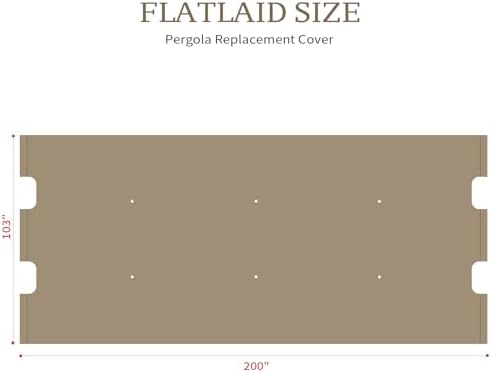 200x103 in Pergola Canopy Replacement Shade Cover Only, Khaki in Khaki, alternate view 4