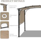 200x103 in Pergola Canopy Replacement Shade Cover Only, Khaki in Khaki, alternate view 5