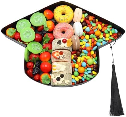 2024 Fillable Graduation Cap Cardboard Serving Tray Cut Out Charcuterie Sweet Food Decorative Paper Mache Box