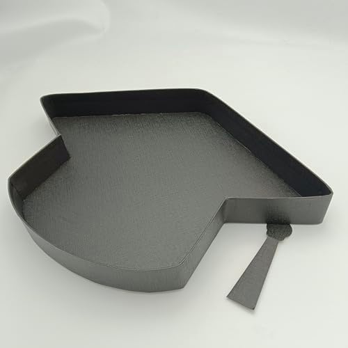 2024 Fillable Graduation Cap Cardboard Serving Tray Cut Out Charcuterie Sweet Food Decorative Paper Mache Box, alternate view