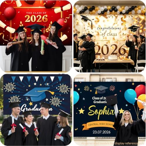 2026 Graduation Backdrop with Name Photo Text for Graduate, alternate view 7
