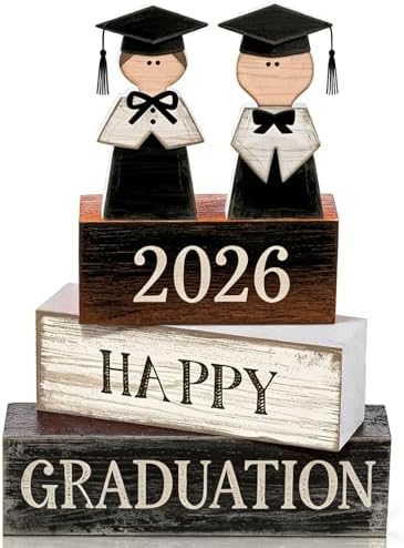 2026 Graduation Table Decorations Class of 2026 Senior Tiered Tray Decor Wooden Block Signs Farmhouse Congrats