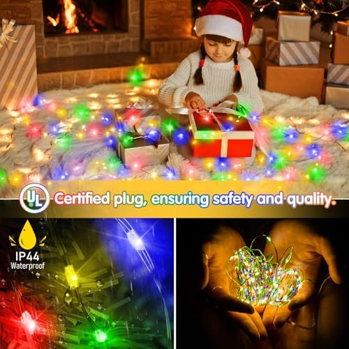 203FT 600LED Green Wire Outdoor Fairy Lights Plug in Multicolor Xmas, alternate view 3