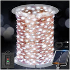 203FT 600LED Solar Fairy String Lights Outdoor Cool White 8 Modes
