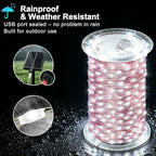 203FT 600LED Solar Fairy String Lights Outdoor Cool White 8 Modes, alternate view 7