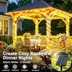 203FT 600LED Solar Fairy String Lights Outdoor Warm White 8 Modes in Warm White, alternate view 2