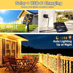 203FT 600LED Solar Fairy String Lights Outdoor Warm White 8 Modes in Warm White, alternate view 4