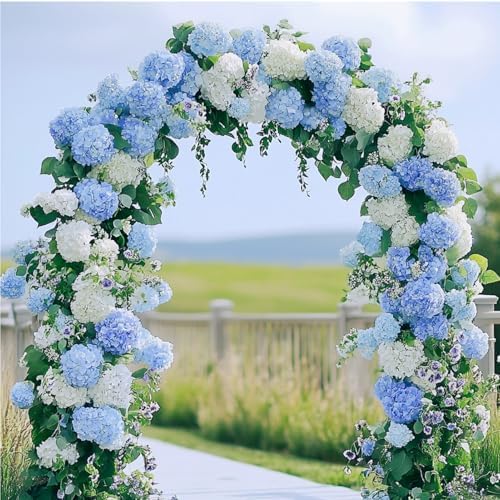 204Pcs Blue Hydrangea Artificial Flowers Bulk, Faux Hydrangeas, alternate view 4