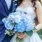 204Pcs Blue Hydrangea Artificial Flowers Bulk, Faux Hydrangeas, alternate view 5