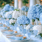 204Pcs Blue Hydrangea Artificial Flowers Bulk, Faux Hydrangeas, alternate view 6