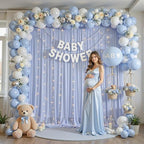 20ft×10ft Wrinkle Free Baby Blue Backdrop Curtain Drapes, 4 Panels 5ftx10ft Sheer Tulle Chiffon Backdrop Panels, alternate