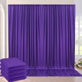 20ft×10ft Wrinkle Free Dark Purple Backdrop Curtain for Party, 4 Panels 5ft×10ft Soft Silky Polyester Purple