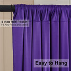 20ft×10ft Wrinkle Free Dark Purple Backdrop Curtain for Party, 4 Panels 5ft×10ft Soft Silky Polyester Purple, alternate view