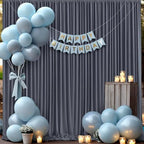 20ft×10ft Wrinkle Free Grey Backdrop Curtain for Parties, 4 Panels 5×10ft Soft Silky Polyester Charcoal Photo, alternate view