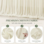 20ft×10ft Wrinkle Free Ivory Backdrop Curtain Drapes, 4 Panels 5ftx10ft Sheer Tulle Chiffon Backdrop Panels, alternate view 5
