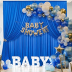 20ft×10ft Wrinkle Free Royal Blue Backdrop Curtain for Parties, 4 Panels 5×10ft Soft Silky Polyester Blue Photo, alternate