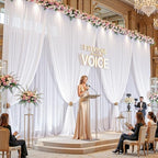 20ft×10ft Wrinkle Free White Backdrop Curtain Drapes, 4 Panels 5ftx10ft Sheer Tulle Chiffon Backdrop Panels, alternate view 4