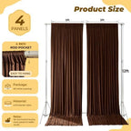 20ft×12ft Brown Backdrop Curtain for Wedding Parties, Wrinkle Free Polyester Photo Backdrop Drapes for Baby, alternate view 5