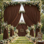 20ft×12ft Brown Backdrop Curtain for Wedding Parties, Wrinkle Free Polyester Photo Backdrop Drapes for Baby, alternate view 6