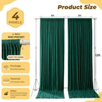 20ft×12ft Hunter Green Backdrop Curtain for Wedding Parties, Wrinkle Free Polyester Photo Backdrop Drapes for, alternate view