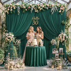 20ft×12ft Hunter Green Backdrop Curtain for Wedding Parties, Wrinkle Free Polyester Photo Backdrop Drapes for, alternate view