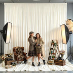20ft×12ft Ivory Backdrop Curtain for Wedding Parties, Wrinkle Free Polyester Photo Backdrop Drapes for Baby, alternate view 7