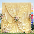 20ft×12ft Light Yellow Backdrop Curtain for Wedding Parties, Wrinkle Free Polyester Photo Backdrop Drapes for