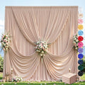 20ft×12ft Nude Backdrop Curtain for Wedding Parties, Wrinkle Free Polyester Photo Backdrop Drapes for Baby