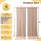 20ft×12ft Nude Backdrop Curtain for Wedding Parties, Wrinkle Free Polyester Photo Backdrop Drapes for Baby, alternate view 5