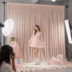 20ft×12ft Nude Backdrop Curtain for Wedding Parties, Wrinkle Free Polyester Photo Backdrop Drapes for Baby, alternate view 6