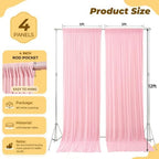20ft×12ft Pink Backdrop Curtain for Wedding Parties, Wrinkle Free Polyester Photo Backdrop Drapes for Baby, alternate view 5