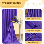 20ft×12ft Purple Backdrop Curtain for Wedding Parties, Wrinkle Free Polyester Photo Backdrop Drapes for Baby, alternate view