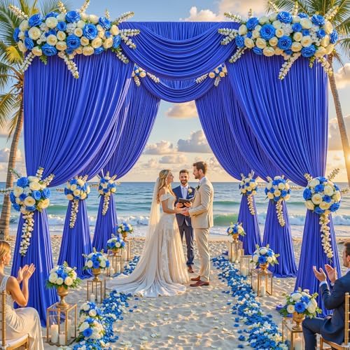 20ft×12ft Royal Blue Backdrop Curtain for Wedding Parties, Wrinkle Free Polyester Photo Backdrop Drapes for Baby, alternate