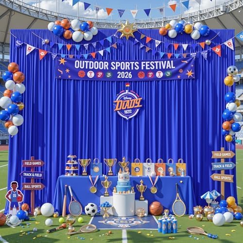 20ft×12ft Royal Blue Backdrop Curtain for Wedding Parties, Wrinkle Free Polyester Photo Backdrop Drapes for Baby, alternate