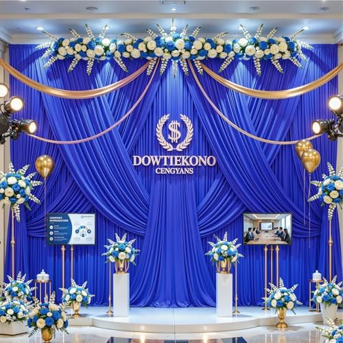 20ft×12ft Royal Blue Backdrop Curtain for Wedding Parties, Wrinkle Free Polyester Photo Backdrop Drapes for Baby, alternate