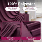 20ft×12ft Wrinkle Free Burgundy Backdrop Curtain for Wedding Parties, 4 Panels 5×12ft Long Silky Polyester Photo, alternate
