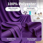 20ft×12ft Wrinkle Free Dark Purple Backdrop Curtain for Wedding Parties 4 Panels 5×12ft Long Silky Polyester, alternate view