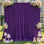 20ft×12ft Wrinkle Free Dark Purple Backdrop Curtain for Wedding Parties 4 Panels 5×12ft Long Silky Polyester, alternate view