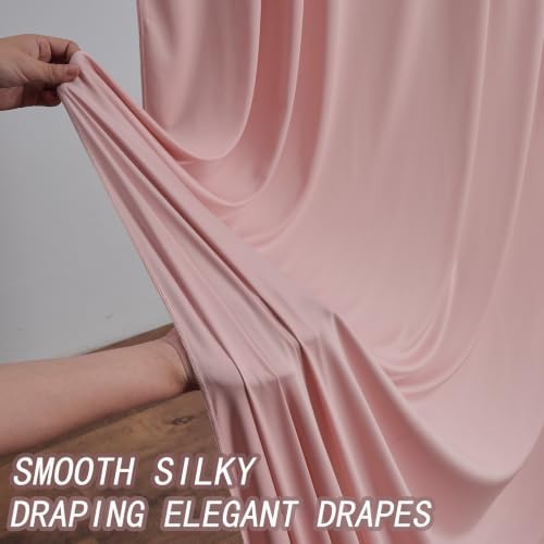 20ft×12ft Wrinkle Free Dusty Pink Backdrop Curtains for Wedding Parties in 12ft Long_4 Panels in Dusty Pink, alternate view 3