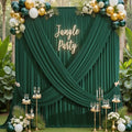 20ft×12ft Wrinkle Free Hunter Green Backdrop Curtain for Wedding Parties, 4 Panels 5×12ft Long Silky Polyester