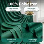20ft×12ft Wrinkle Free Hunter Green Backdrop Curtain for Wedding Parties, 4 Panels 5×12ft Long Silky Polyester, alternate